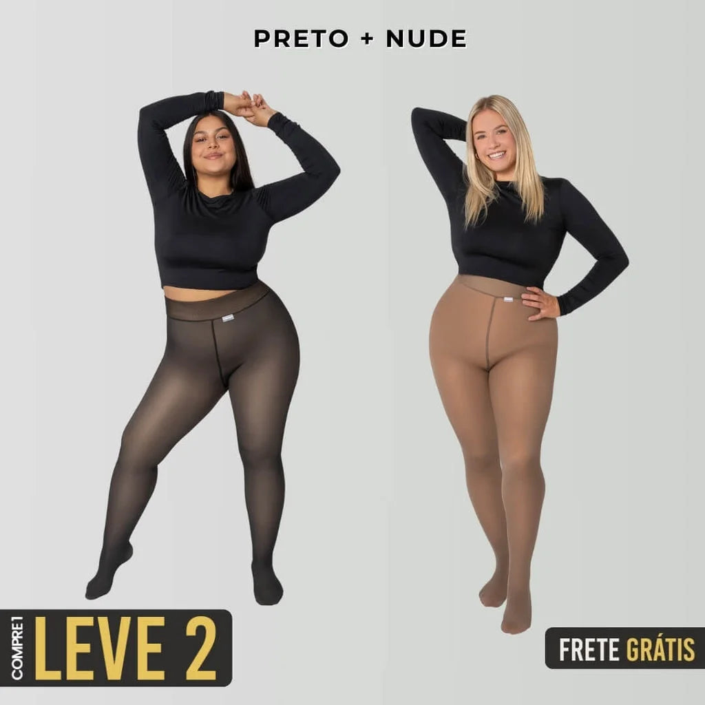 (COMPRE 1 LEVE 2) Meia-calça Peluciada de Lã Translúcida