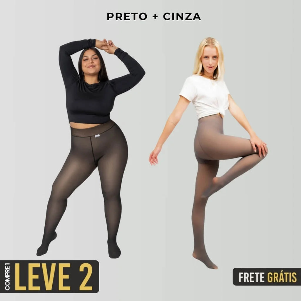 (COMPRE 1 LEVE 2) Meia-calça Peluciada de Lã Translúcida