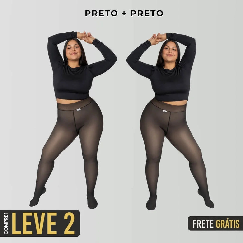 (COMPRE 1 LEVE 2) Meia-calça Peluciada de Lã Translúcida