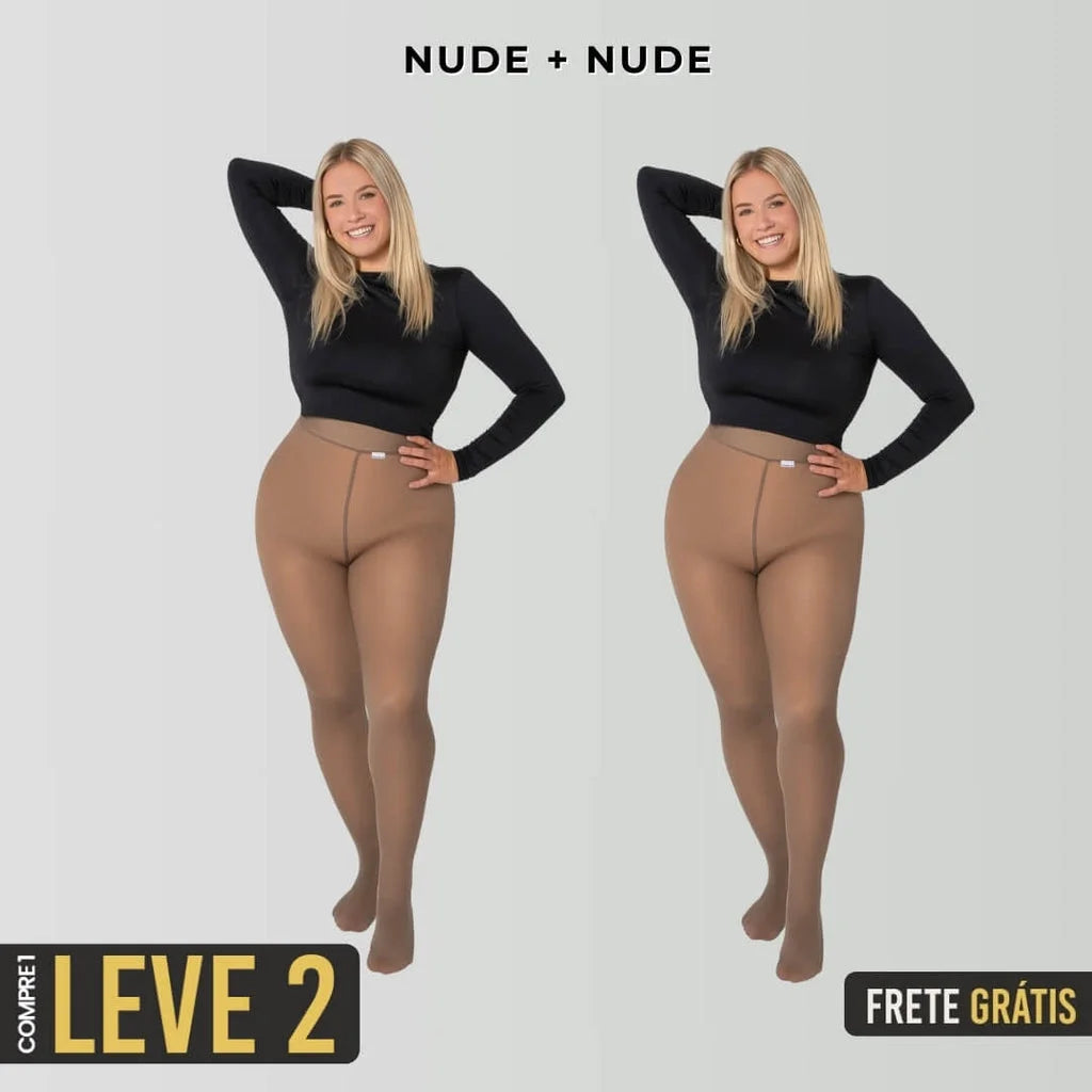 (COMPRE 1 LEVE 2) Meia-calça Peluciada de Lã Translúcida