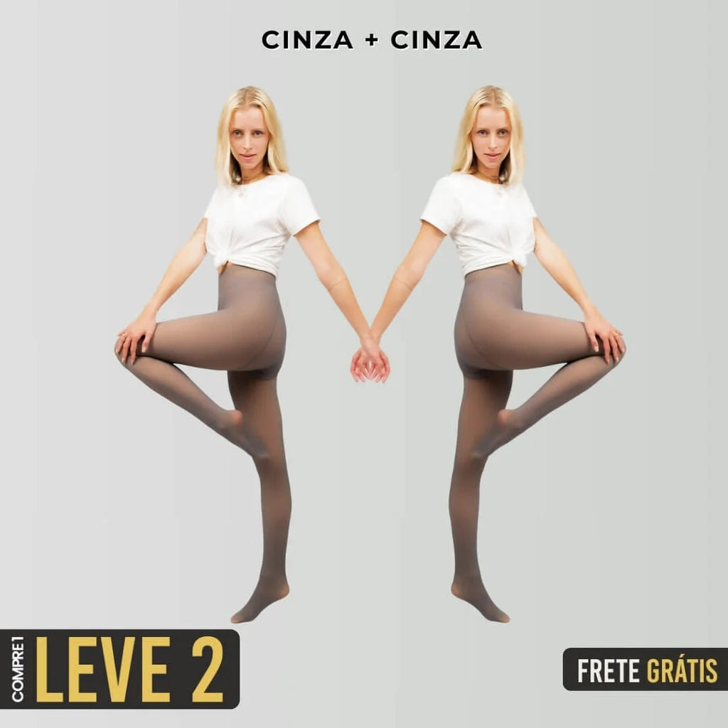 (COMPRE 1 LEVE 2) Meia-calça Peluciada de Lã Translúcida