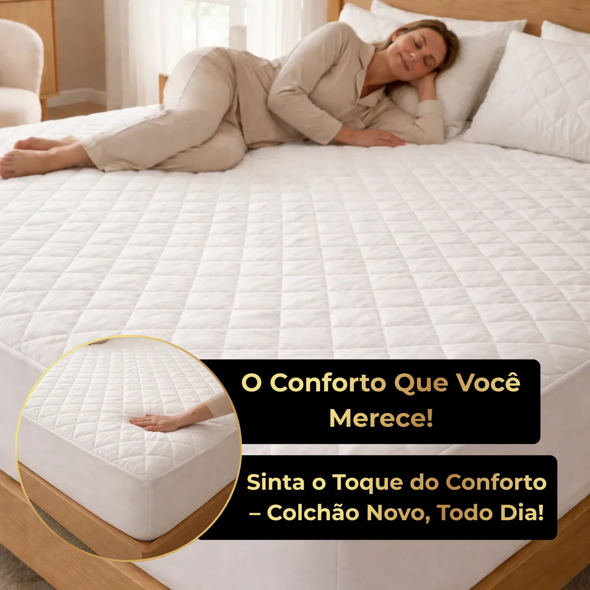 (PAGUE 1 LEVE 3) Prime Soft™ - kit Jogo de Cama Impermeável com Capa e 3 Fronhas + Brindes