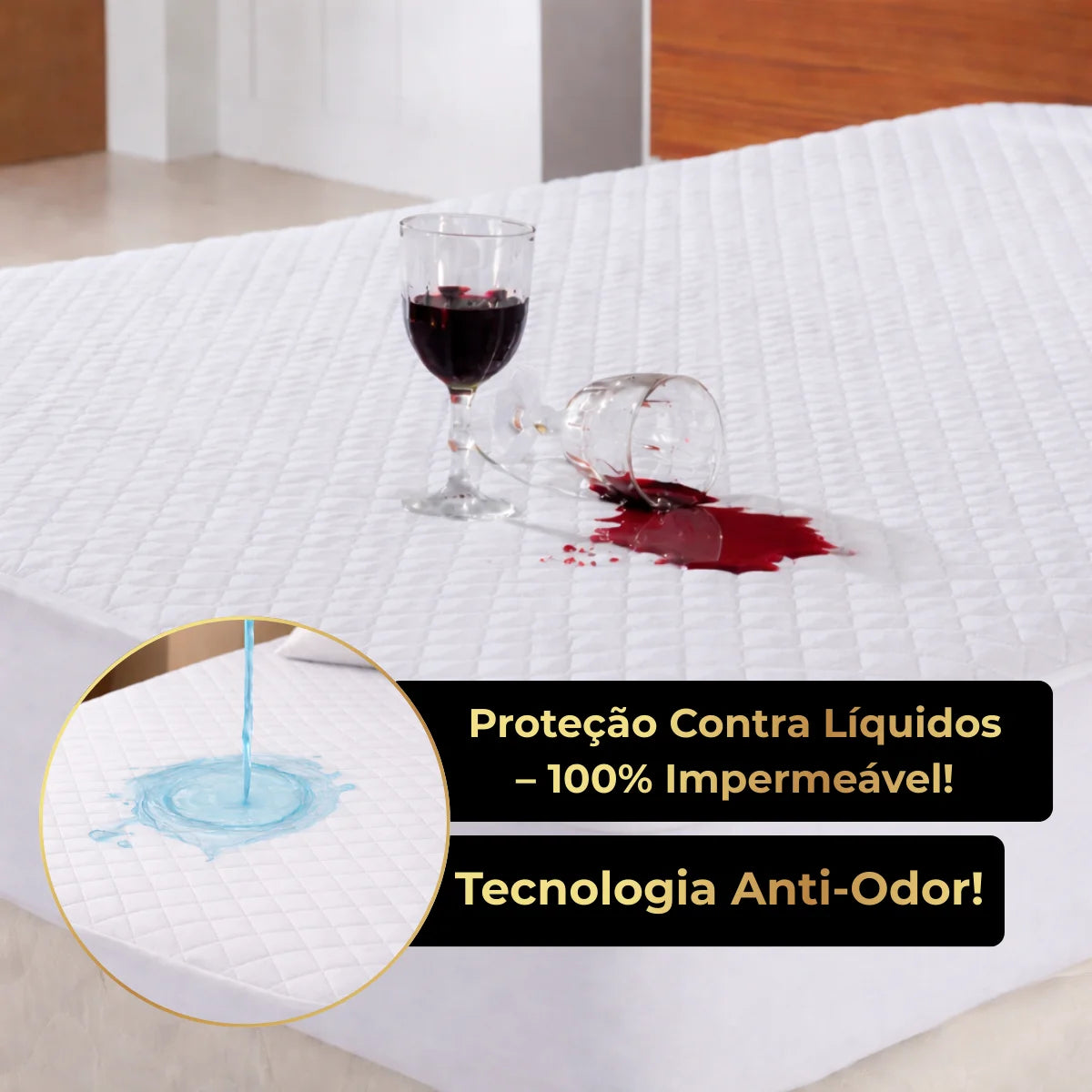 (PAGUE 1 LEVE 3) Prime Soft™ - kit Jogo de Cama Impermeável com Capa e 3 Fronhas + Brindes