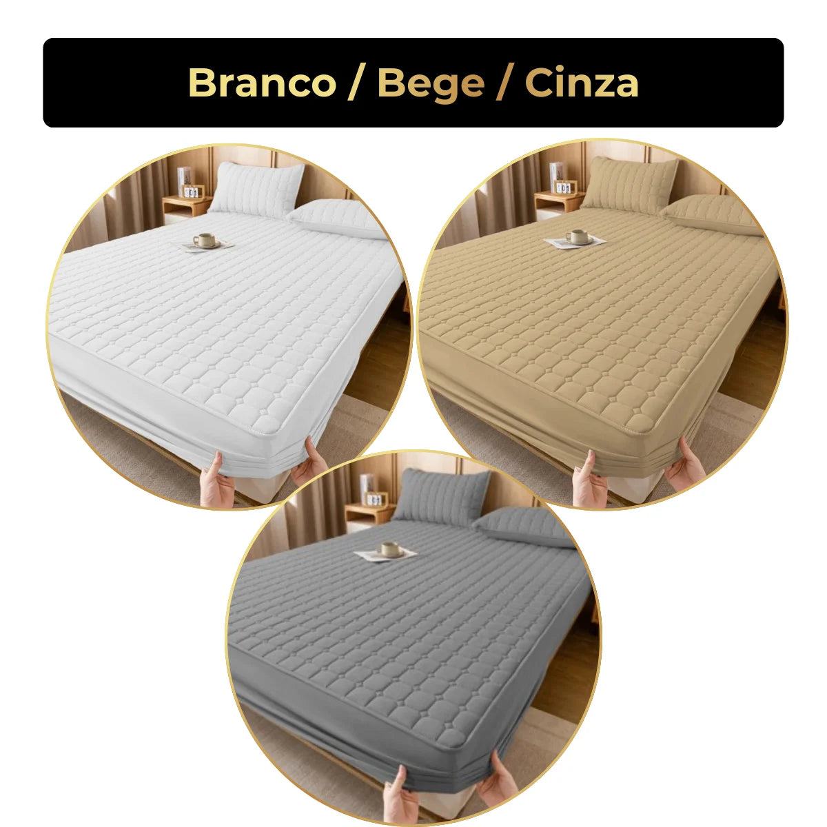 (PAGUE 1 LEVE 3) Prime Soft™ - kit Jogo de Cama Impermeável com Capa e 3 Fronhas + Brindes