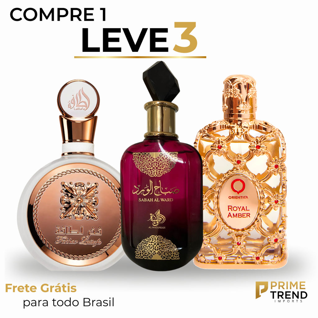 (QUEIMA DE ESTOQUE) Compre 1 Leve 3 - Fakhar Rose, Sabah Al Ward e Royal Amber