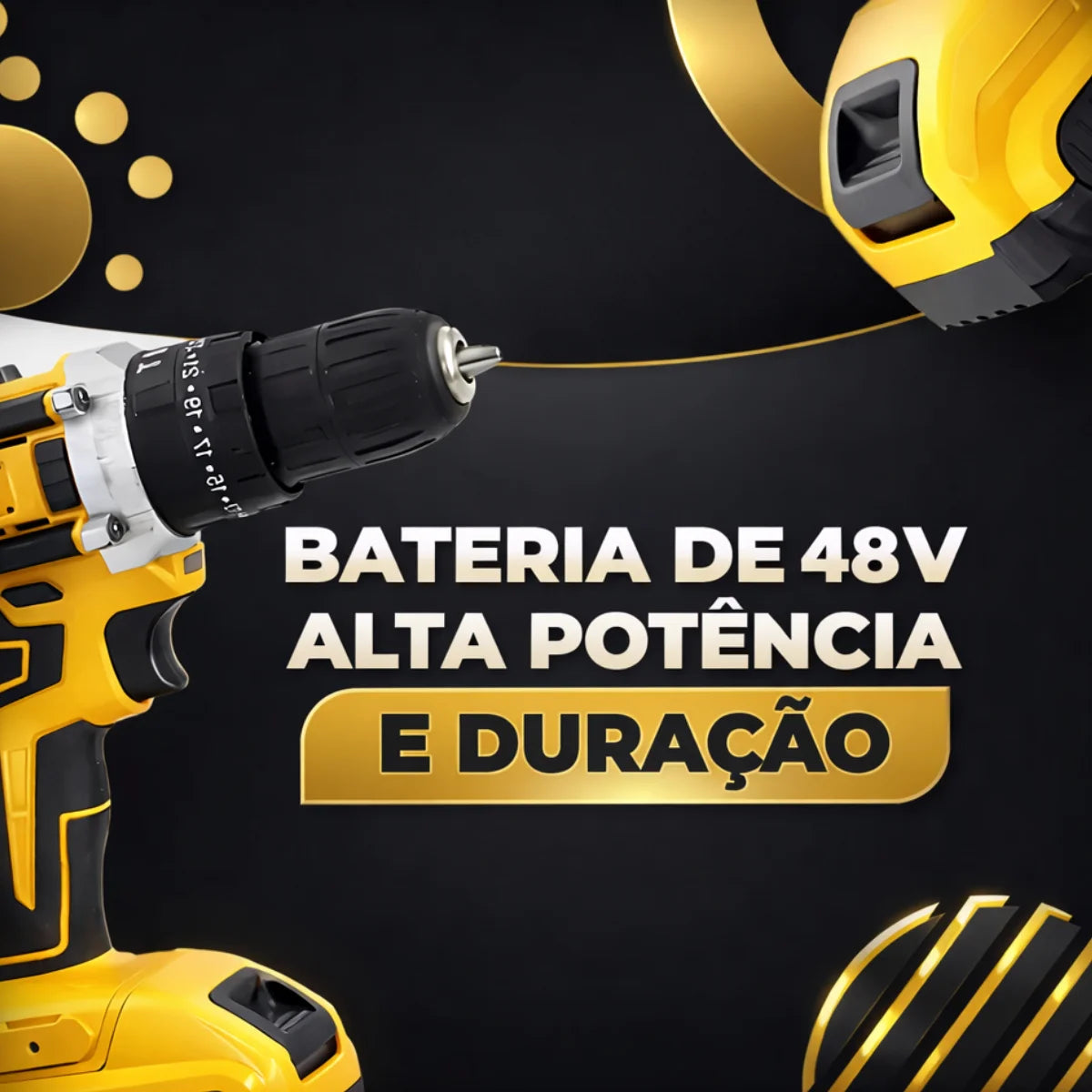 Kit Furadeira e Parafusadeira DeWalt 48V - Com 2 Baterias e Maleta de Acessórios + Brindes