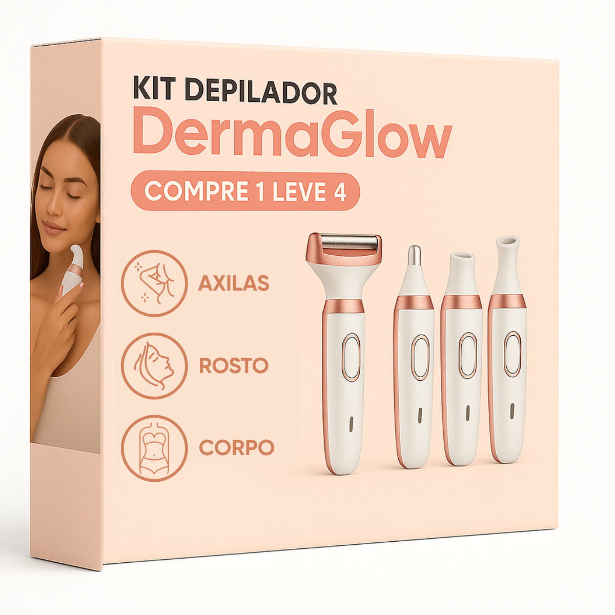 Kit Depilador DermaGlow - Lançamento (Compre 1 Leve 4) + BRINDES