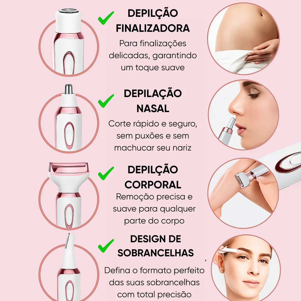 Depilador Elétrico 4 em 1 - DermaGlow