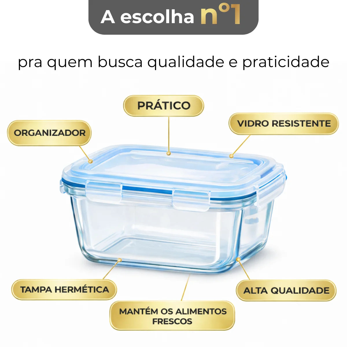 Compre 5 Leve 10 - Kit Premium com 10 Potes Herméticos + Brindes