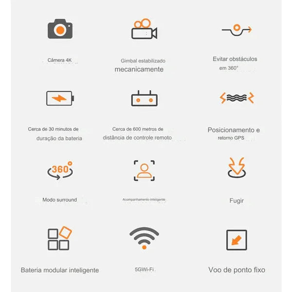 Drone LGraphic com Câmera 4K FULL HD + GPS e WIFI